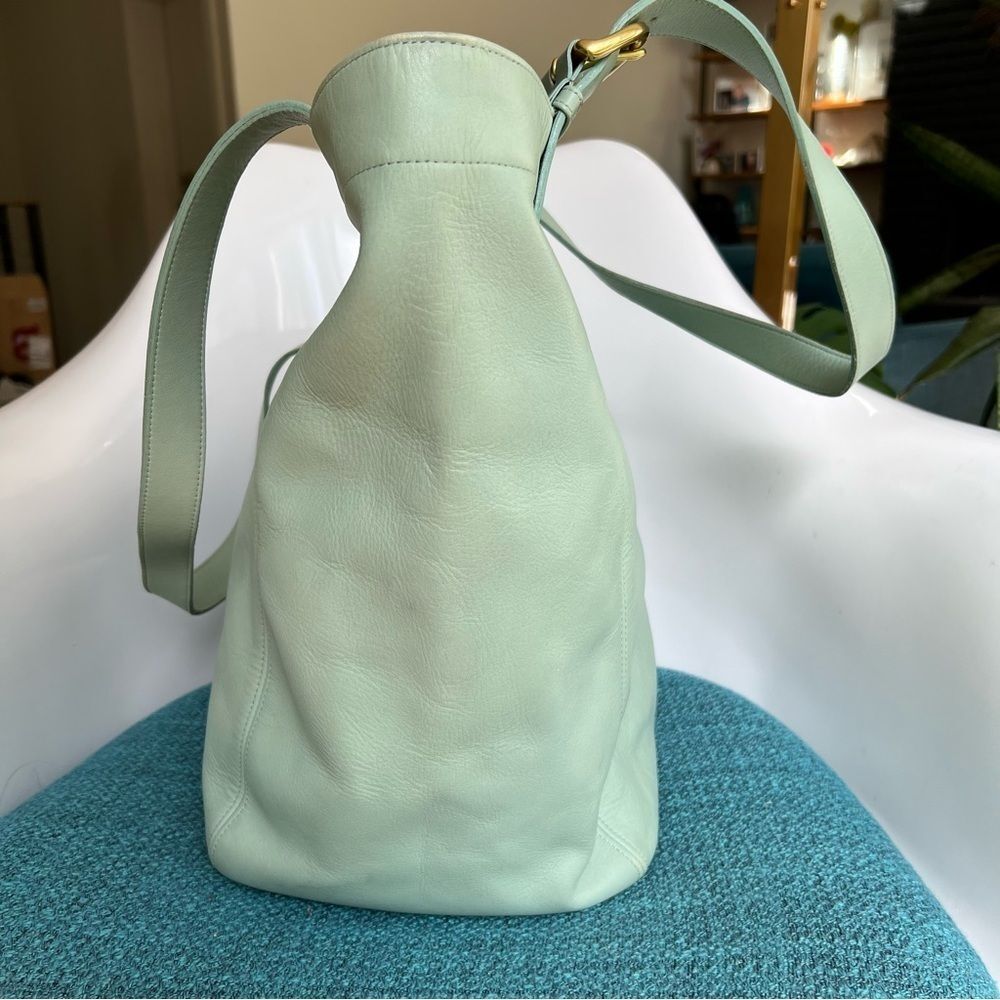 COACH Vintage XL Soho Duffle Tote Shoulder Bag 4082 Aqua Glovetanned Leather USA - Picture 3 of 16